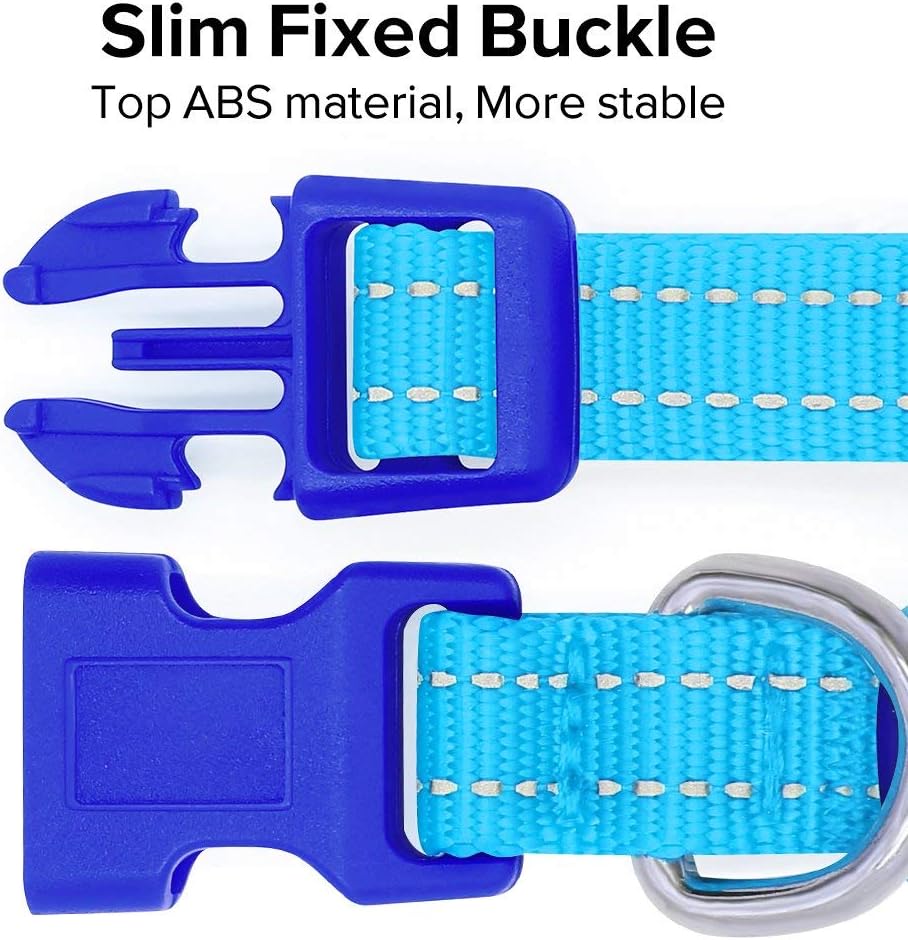 Light up Dog Collar - Reflective LED Dog Collar Rechargeable Glowing Cat Collars Adjustable Puppy Collar Safety Dog Lights for Night Walking (Blue, XS)