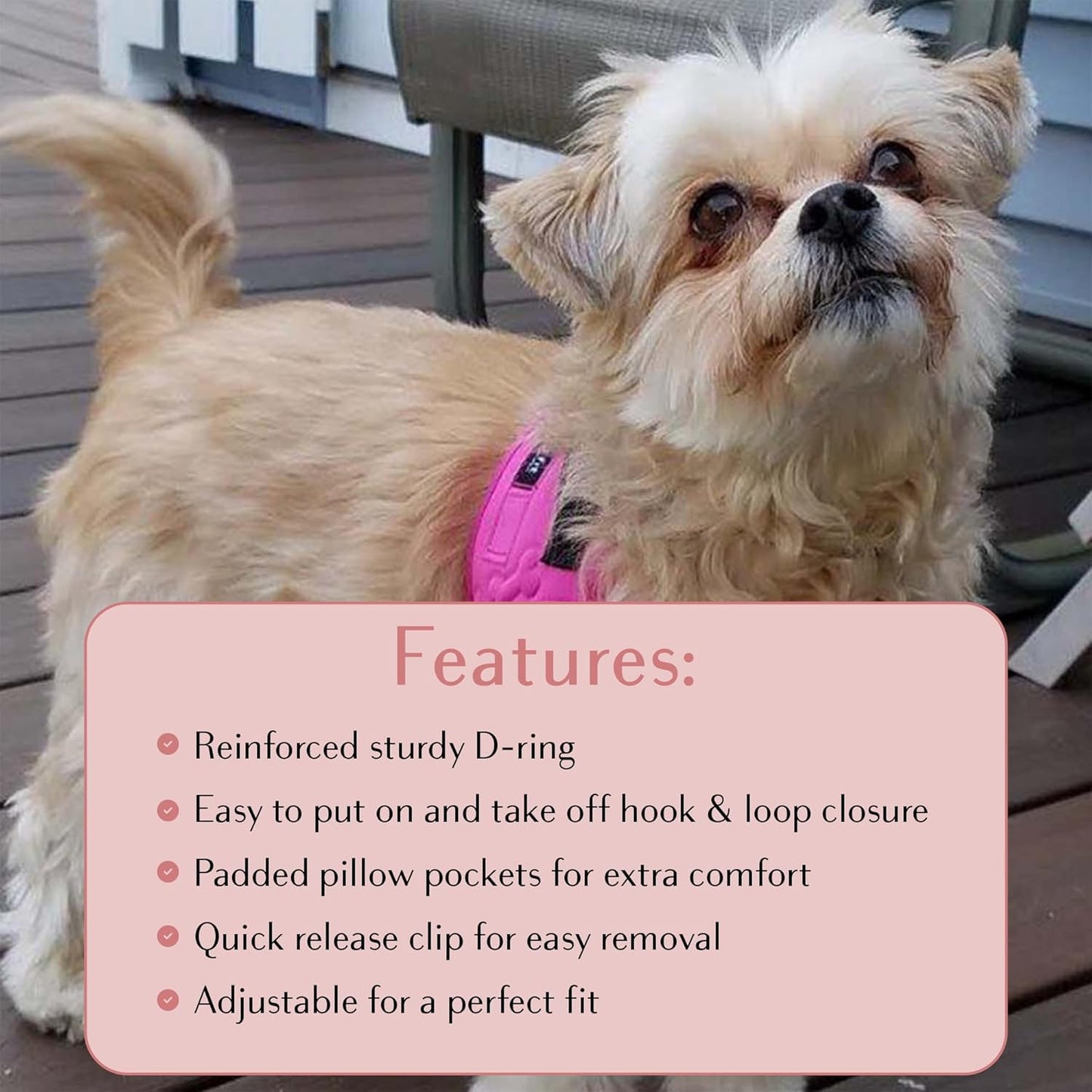 Comfort Fit Dog Harness - Comfortable Puppy Harness & Dog Vest: Adjustable, Soft Padded for Small, Medium Dogs - Easy to Put-On Dog Harness Medium Sized Dog