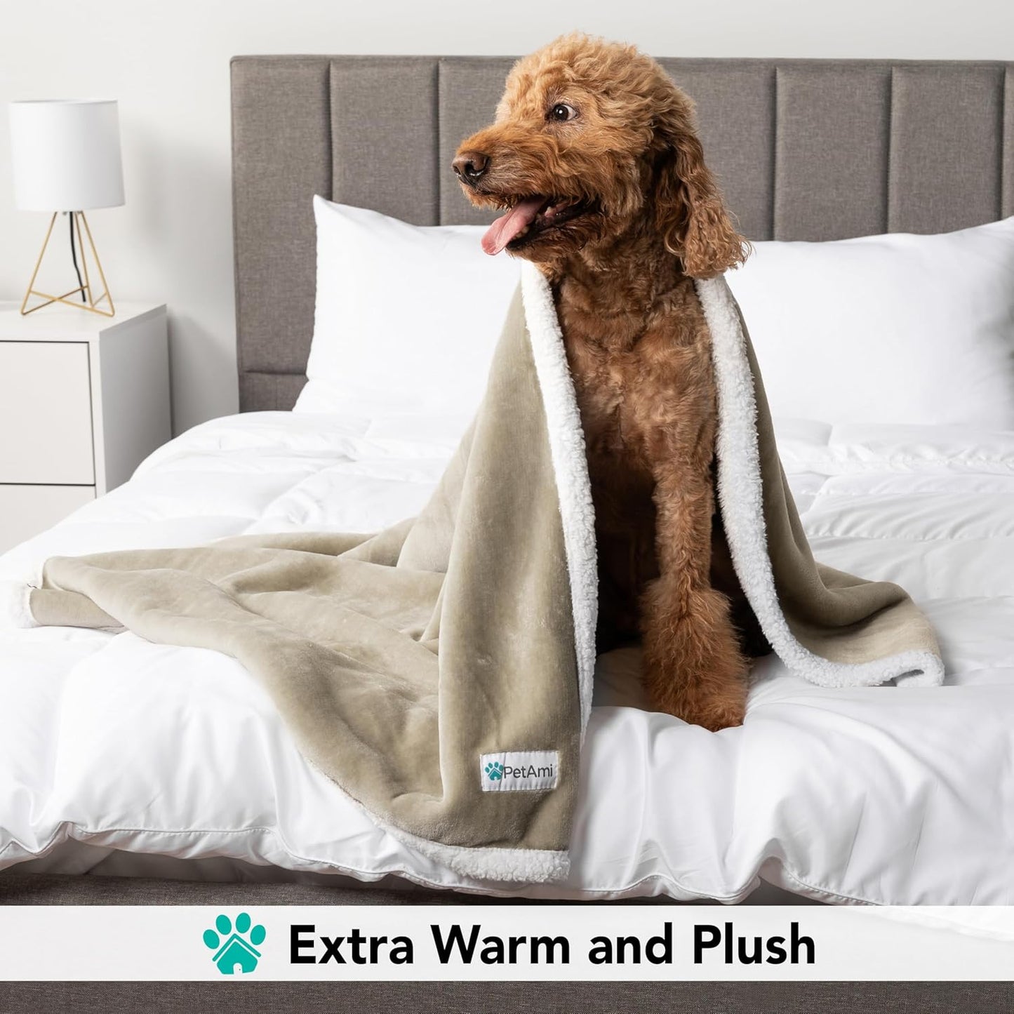 Dog Blanket, Sherpa Dog Blanket | Plush, Reversible, Warm Pet Blanket for Dog Bed, Couch, Sofa, Car