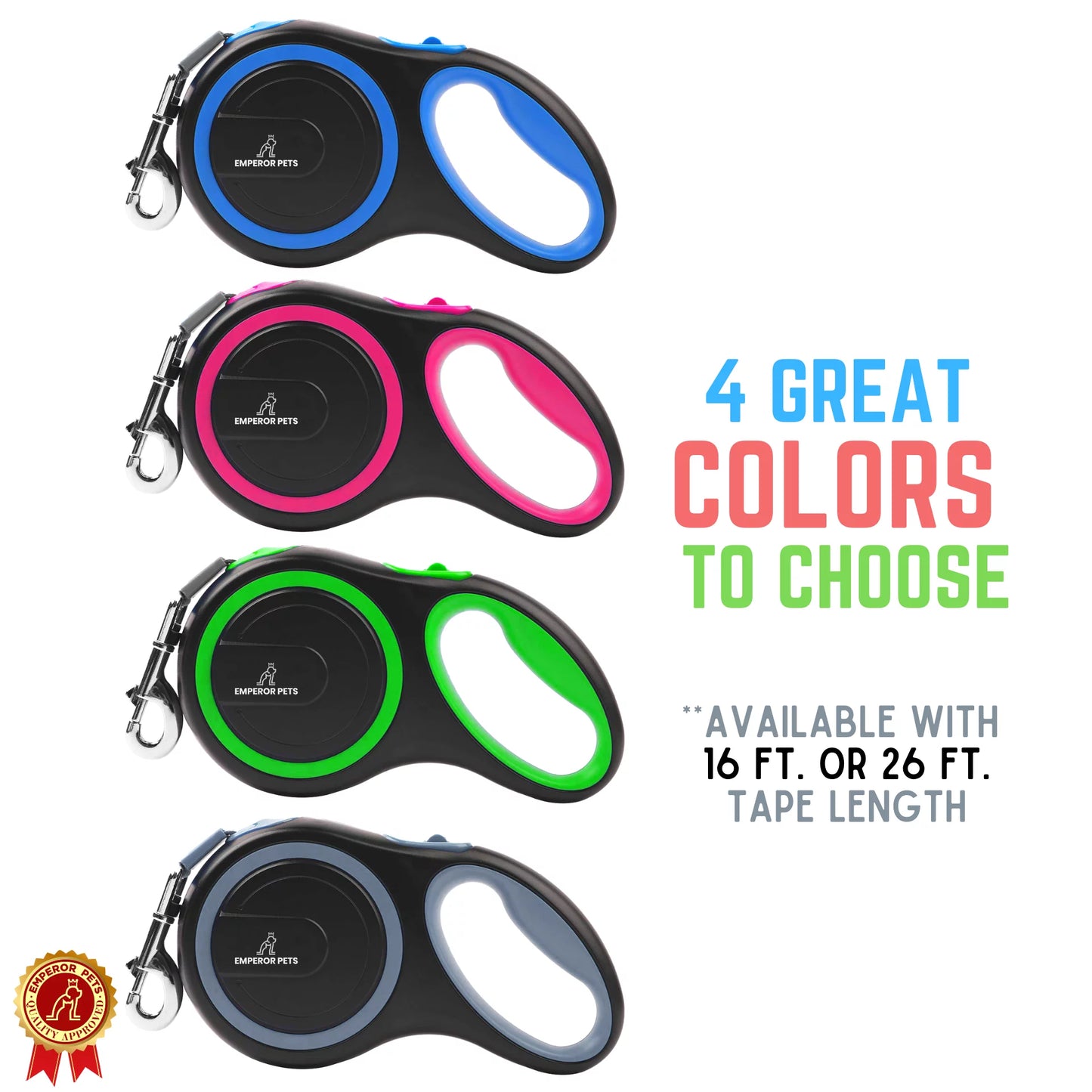 16 Ft Retractable Dog Leash Large Dogs - up to 110Lbs, Large Dog Leash Heavy Duty Dog Leash Retractable 16 Ft -PK16