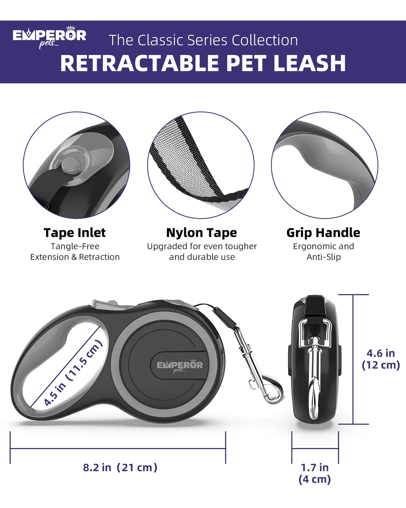 16 Ft Retractable Dog Leash Large Dogs - up to 110Lbs, Large Dog Leash Heavy Duty Dog Leash Retractable 16 Ft -PK16