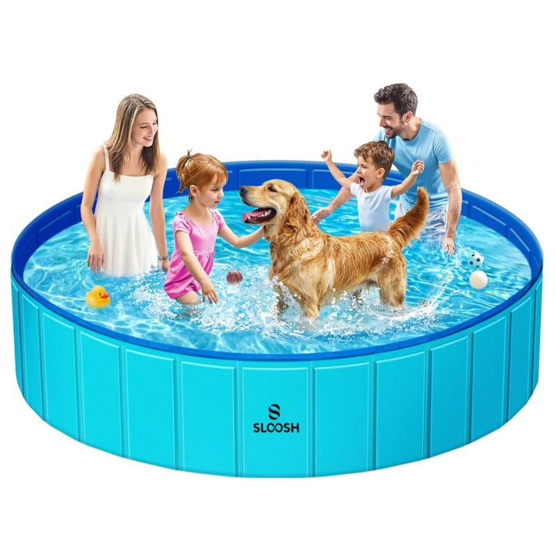 Make a Splash with the SLOOSH Foldable Doggie Pool - The Ultimate Portable Bath Time Fun for Pooches and Kids!