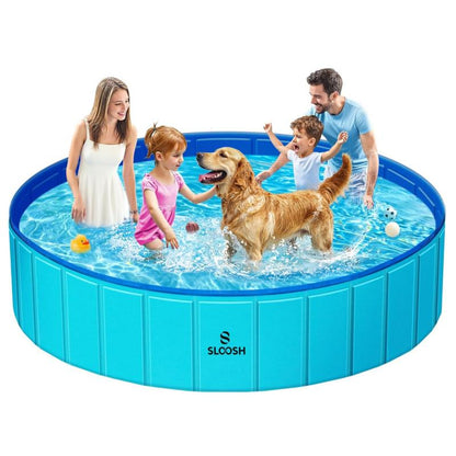 Make a Splash with the SLOOSH Foldable Doggie Pool - The Ultimate Portable Bath Time Fun for Pooches and Kids!
