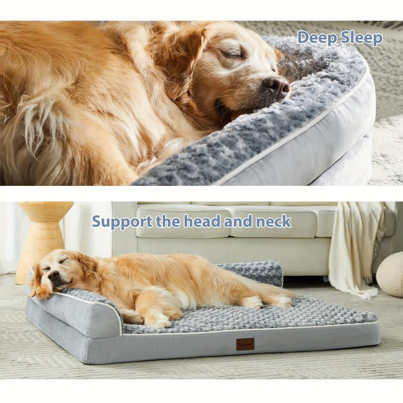 【Deal】Breathable and Comfortable Orthopaedic Dog Bed for Large Dogs Waterproof Sofa with Removable Washable Cover Non-Slip Base Breathable and Cool