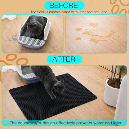 EVA Material Cat Litter Mat, Catchable, Filter Toilet Basin, Washable, Cat Litter Box, Pet Supplies (Waterproof & Urine-Proof), Large（17Inch X 23Inch）