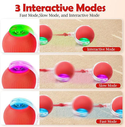 Gift for Pets, Electric Cat Toy Ball with Rope, Interactive Cat Teaser Toy, Automatic Rolling Ball Toy, Pet Supplies, Dog & Cat Accessories, Valentine'S Day Gift