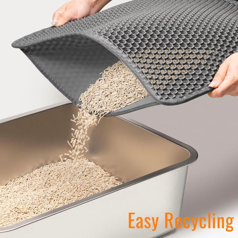EVA Material Cat Litter Mat, Catchable, Filter Toilet Basin, Washable, Cat Litter Box, Pet Supplies (Waterproof & Urine-Proof), Large（17Inch X 23Inch）