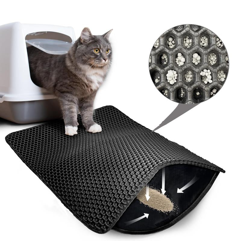 EVA Material Cat Litter Mat, Catchable, Filter Toilet Basin, Washable, Cat Litter Box, Pet Supplies (Waterproof & Urine-Proof), Large（17Inch X 23Inch）