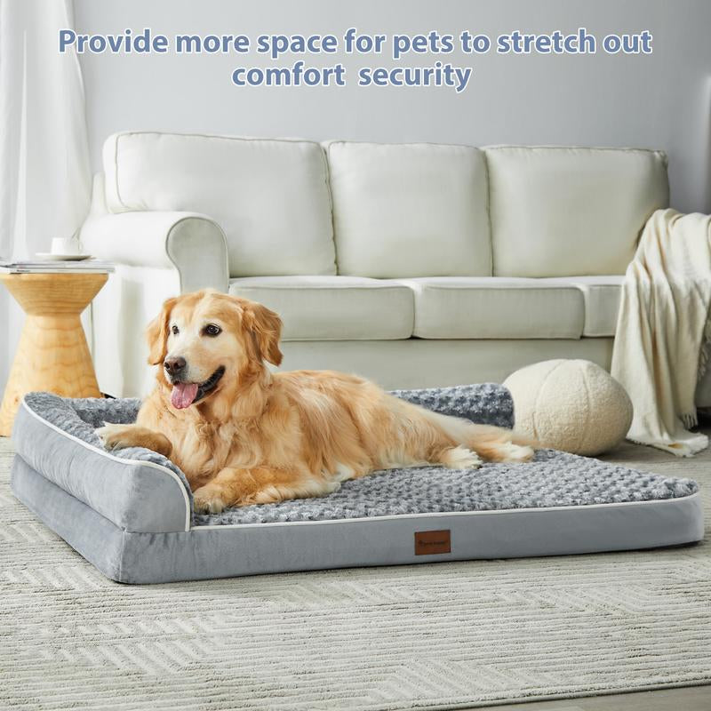 【Deal】Breathable and Comfortable Orthopaedic Dog Bed for Large Dogs Waterproof Sofa with Removable Washable Cover Non-Slip Base Breathable and Cool