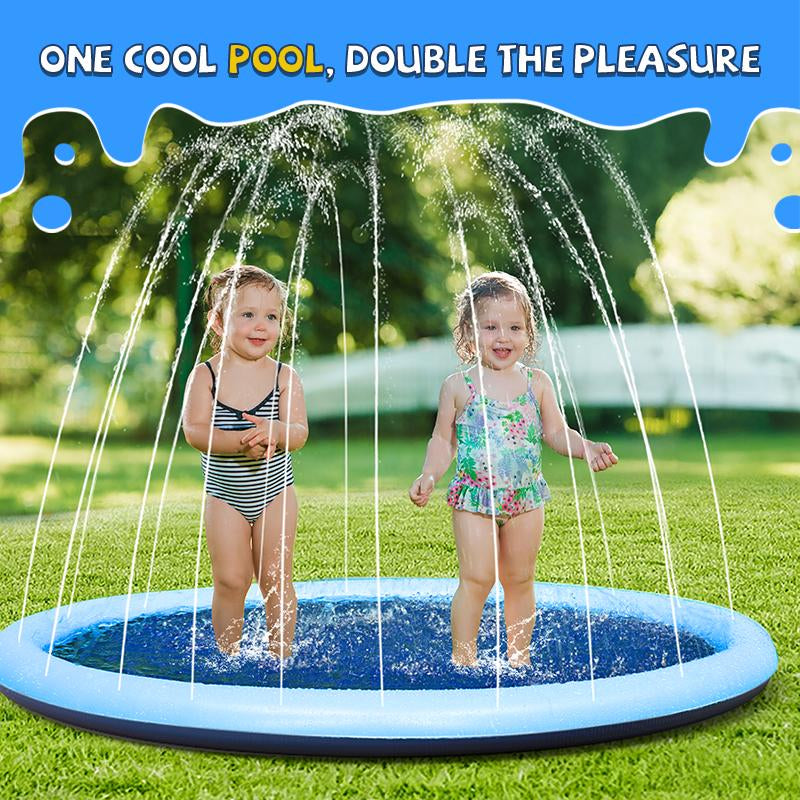 VISTOP Splash Pad for Dogs, Non-Slip Texture Design Thicken Inflatable Sprinkler Pool Outdoor Water Toys, Inflatable Water Spray Pad, Fun Backyard Fountain Play Mat for Girls Boys or Dogs