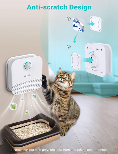 Cat Litter Deodorizer, Rechargeable 4000Mah Odor Eliminator Cat Litter Box, Dust-Free, 14-Day Battery Life, No Consumables