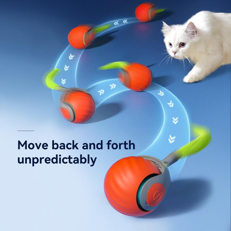 Petgravity Speedy Sprint Ball Toy for Cat Type-C Rechargeable Interactive Cats Toy, Automatic Cat Teaser Toy, Pet Supplies,Cozyvibes Petlife Indoorfun