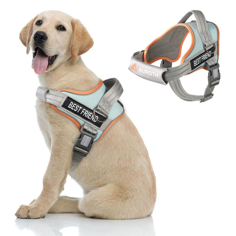 AUROTH No Pull Dog Harness - Soft Padded Service Vest, Reflective, Adjustable, Easy on & off - Great for Walking & Training, Suitable for Small, Medium & Large Dogs