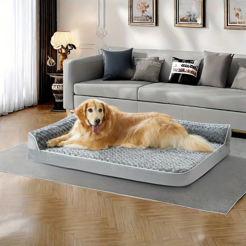 【Deal】Breathable and Comfortable Orthopaedic Dog Bed for Large Dogs Waterproof Sofa with Removable Washable Cover Non-Slip Base Breathable and Cool