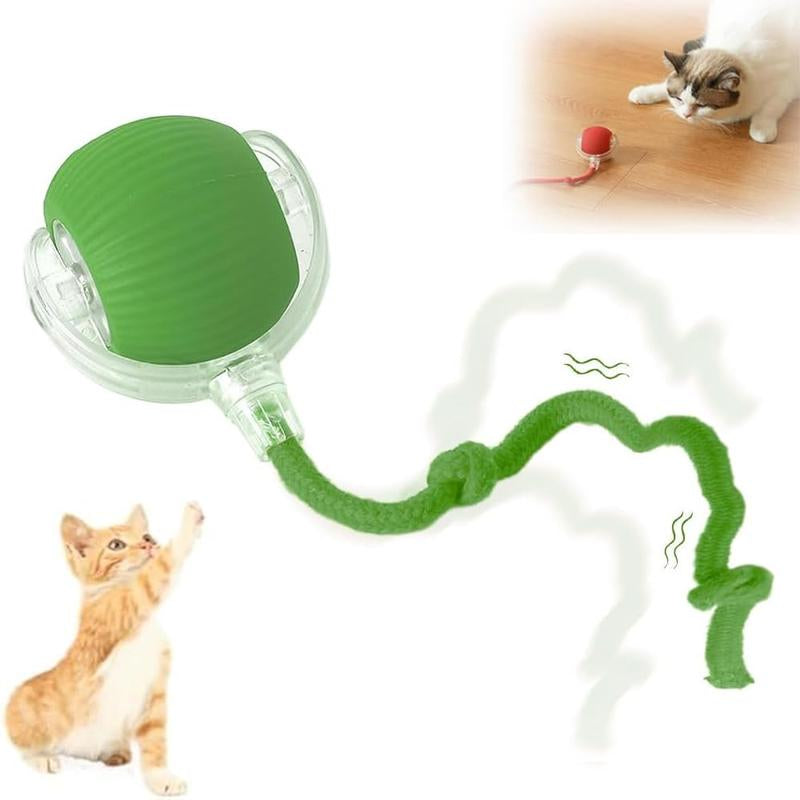Gift for Pets, Electric Cat Toy Ball with Rope, Interactive Cat Teaser Toy, Automatic Rolling Ball Toy, Pet Supplies, Dog & Cat Accessories, Valentine'S Day Gift