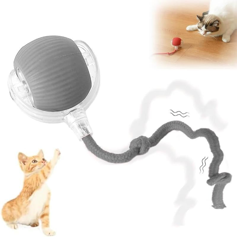 Gift for Pets, Electric Cat Toy Ball with Rope, Interactive Cat Teaser Toy, Automatic Rolling Ball Toy, Pet Supplies, Dog & Cat Accessories, Valentine'S Day Gift