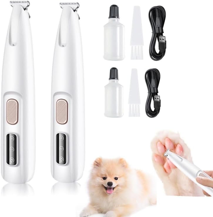 Pet Micro Trimmer,2024 New Low Noise Cordless Dog Paw Trimmer, Rechargeable Pet Hair Trimmer for Grooming, Multifunctional Pet Hair Clippers
