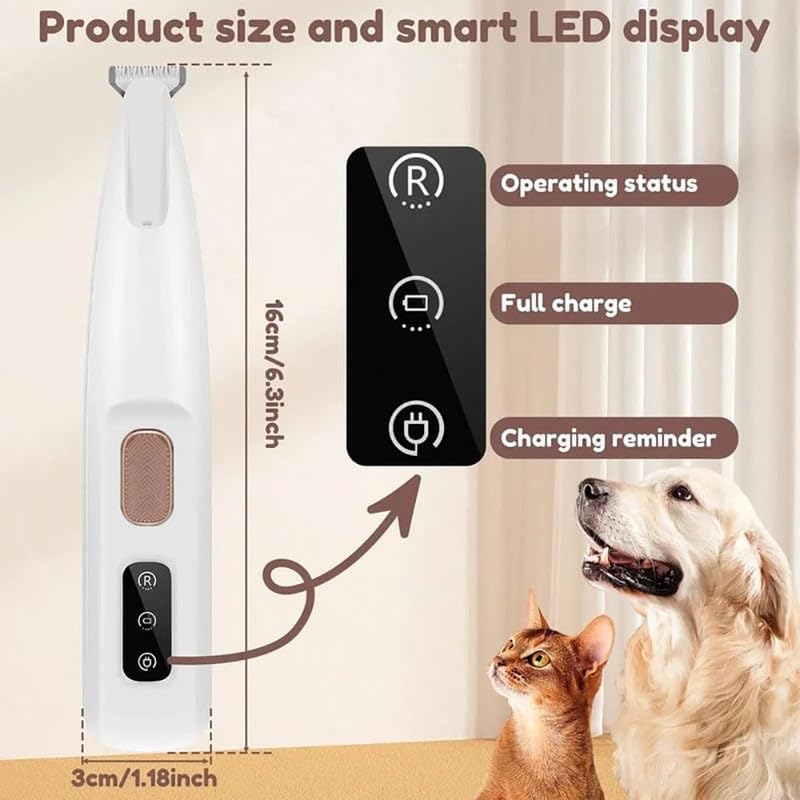Pet Micro Trimmer,2024 New Low Noise Cordless Dog Paw Trimmer, Rechargeable Pet Hair Trimmer for Grooming, Multifunctional Pet Hair Clippers