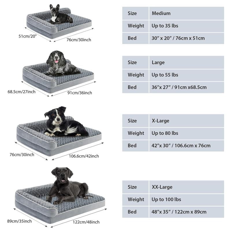 【Deal】Breathable and Comfortable Orthopaedic Dog Bed for Large Dogs Waterproof Sofa with Removable Washable Cover Non-Slip Base Breathable and Cool