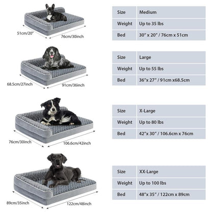【Deal】Breathable and Comfortable Orthopaedic Dog Bed for Large Dogs Waterproof Sofa with Removable Washable Cover Non-Slip Base Breathable and Cool