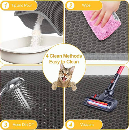 EVA Material Cat Litter Mat, Catchable, Filter Toilet Basin, Washable, Cat Litter Box, Pet Supplies (Waterproof & Urine-Proof), Large（17Inch X 23Inch）