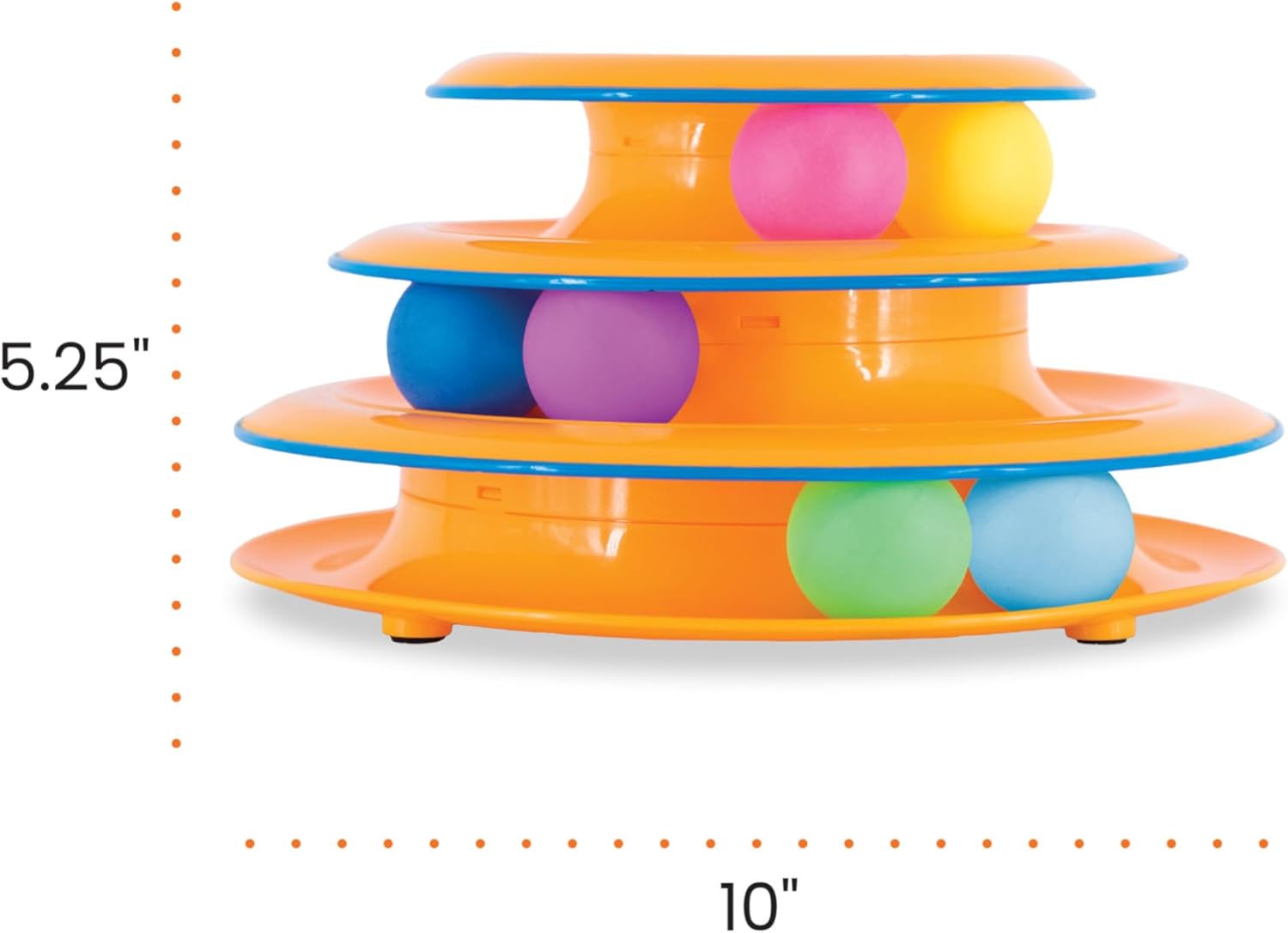 Tower of Tracks Interactive 3-Tier Cat Track Toy with Spinning Balls, Orange