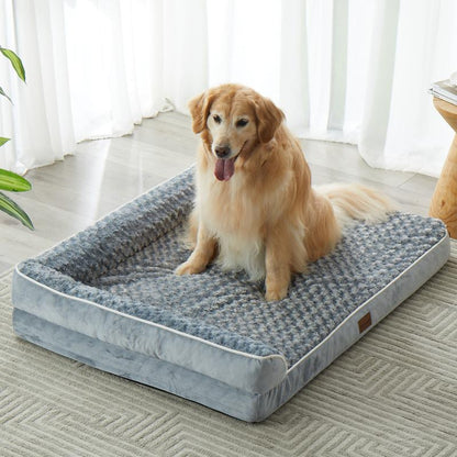 【Deal】Breathable and Comfortable Orthopaedic Dog Bed for Large Dogs Waterproof Sofa with Removable Washable Cover Non-Slip Base Breathable and Cool