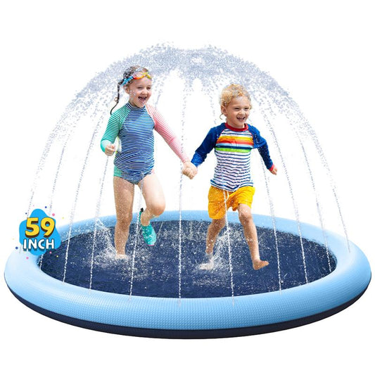 VISTOP Splash Pad for Dogs, Non-Slip Texture Design Thicken Inflatable Sprinkler Pool Outdoor Water Toys, Inflatable Water Spray Pad, Fun Backyard Fountain Play Mat for Girls Boys or Dogs
