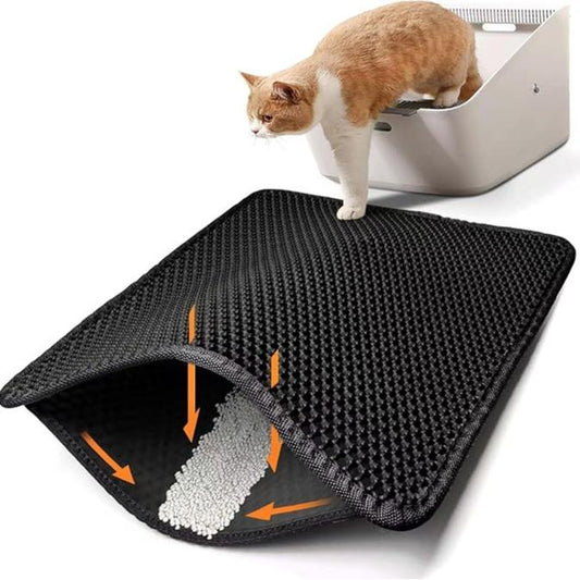 EVA Material Cat Litter Mat, Catchable, Filter Toilet Basin, Washable, Cat Litter Box, Pet Supplies (Waterproof & Urine-Proof), Large（17Inch X 23Inch）