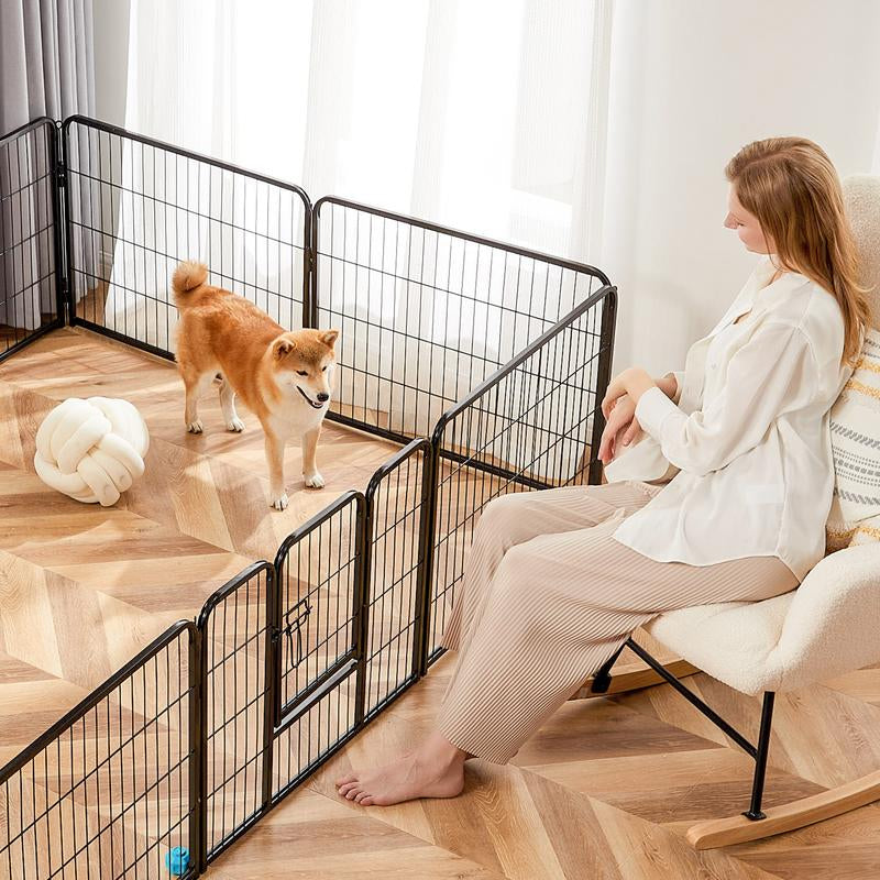 Sweet Furniture S - Pet Supplies Dog Playpen Indoor - Pet Fence Exercise Pen for Yard Gate 8 /16 Panels Foldable Puppy Crates with Doors Metal Dog Pen