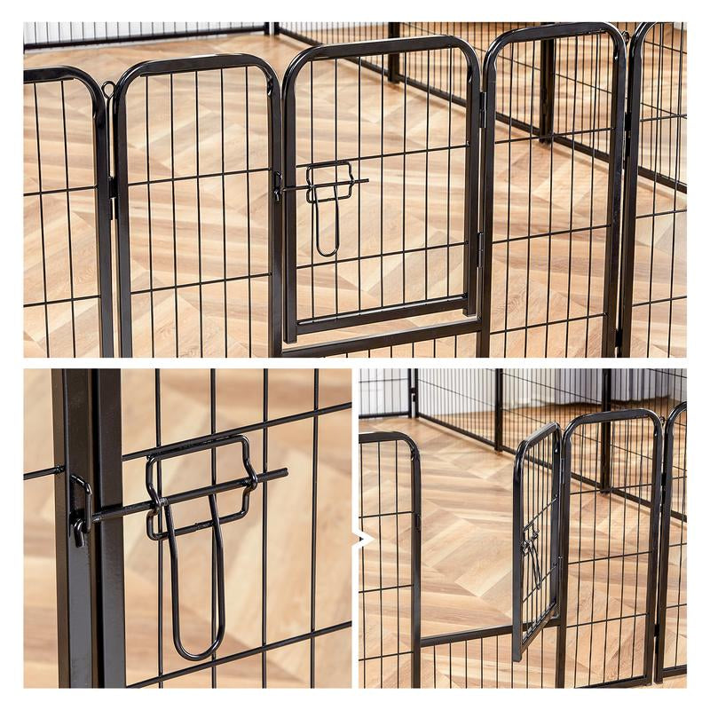 Sweet Furniture S - Pet Supplies Dog Playpen Indoor - Pet Fence Exercise Pen for Yard Gate 8 /16 Panels Foldable Puppy Crates with Doors Metal Dog Pen
