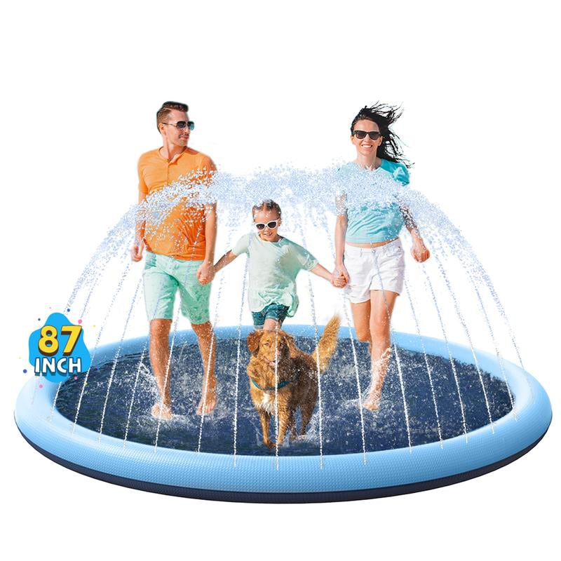VISTOP Splash Pad for Dogs, Non-Slip Texture Design Thicken Inflatable Sprinkler Pool Outdoor Water Toys, Inflatable Water Spray Pad, Fun Backyard Fountain Play Mat for Girls Boys or Dogs