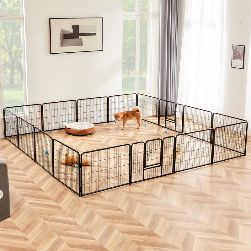 Sweet Furniture S - Pet Supplies Dog Playpen Indoor - Pet Fence Exercise Pen for Yard Gate 8 /16 Panels Foldable Puppy Crates with Doors Metal Dog Pen