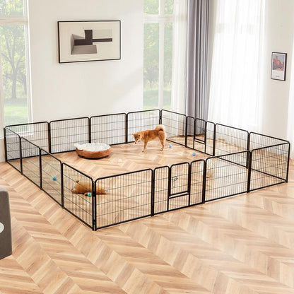 Sweet Furniture S - Pet Supplies Dog Playpen Indoor - Pet Fence Exercise Pen for Yard Gate 8 /16 Panels Foldable Puppy Crates with Doors Metal Dog Pen