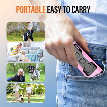 Dog Bark Deterrent Devices for Own or Neighbor'S Dog Ultrasonic Dog Training Device Safe & Effective Portable anti Barking Device for Dogs Indoor Outdoor Use Pink