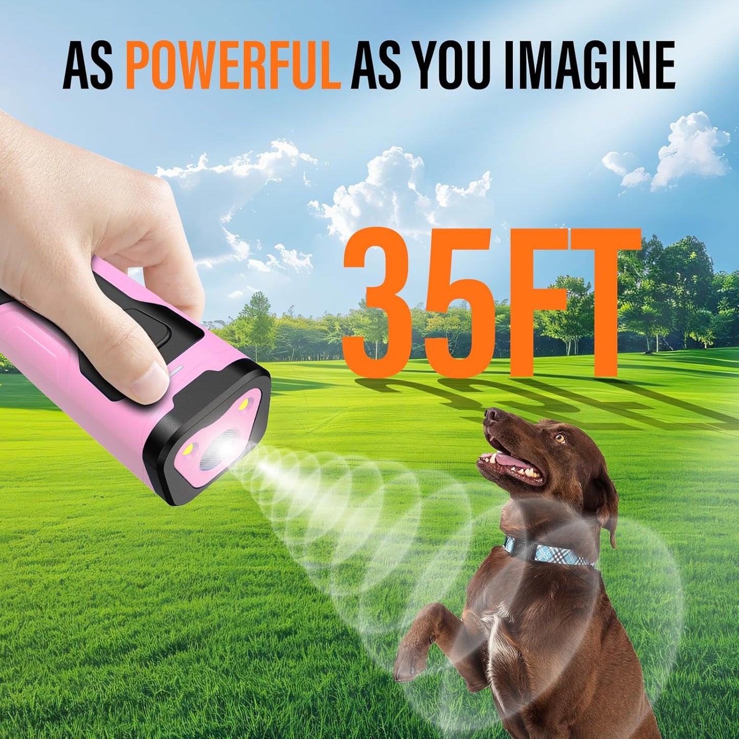 Dog Bark Deterrent Devices for Own or Neighbor'S Dog Ultrasonic Dog Training Device Safe & Effective Portable anti Barking Device for Dogs Indoor Outdoor Use Pink