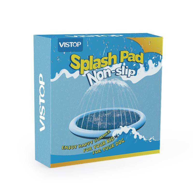 VISTOP Splash Pad for Dogs, Non-Slip Texture Design Thicken Inflatable Sprinkler Pool Outdoor Water Toys, Inflatable Water Spray Pad, Fun Backyard Fountain Play Mat for Girls Boys or Dogs