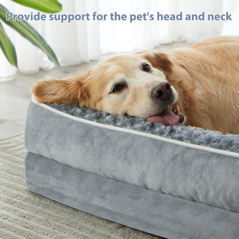 【Deal】Breathable and Comfortable Orthopaedic Dog Bed for Large Dogs Waterproof Sofa with Removable Washable Cover Non-Slip Base Breathable and Cool