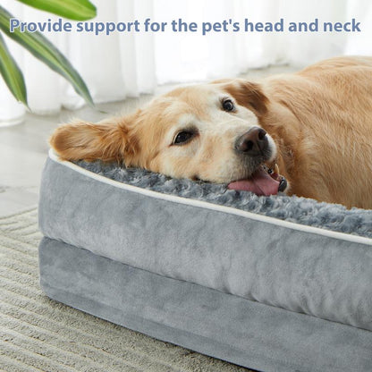 【Deal】Breathable and Comfortable Orthopaedic Dog Bed for Large Dogs Waterproof Sofa with Removable Washable Cover Non-Slip Base Breathable and Cool
