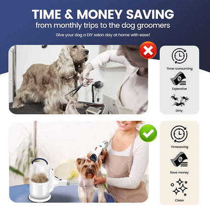 Pet Grooming Kit and Vacuum Electric Trimmer Grooming Tools Dog Grooming Kit Pet Hair Vacuum Set Pet Grooming Vacuum