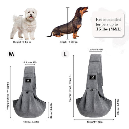 Upgraded Dog Sling for Small and Medium Pets up to 25 Lbs with Comfortable Adjustable Padded Shoulder Breathable Carrier Pet Portable Travel Bag Pet Gift