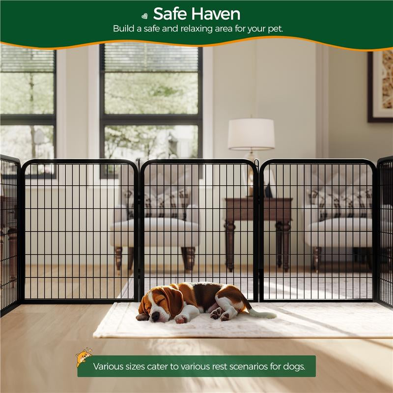 【#Fathersdaygift】Yaheetech Dog Playpen 6/8/12/16 Panels Metal Pet Playpen, Outdoor Indoor Dog Exercise Barrier Fence, 24/32/40/47 Inch