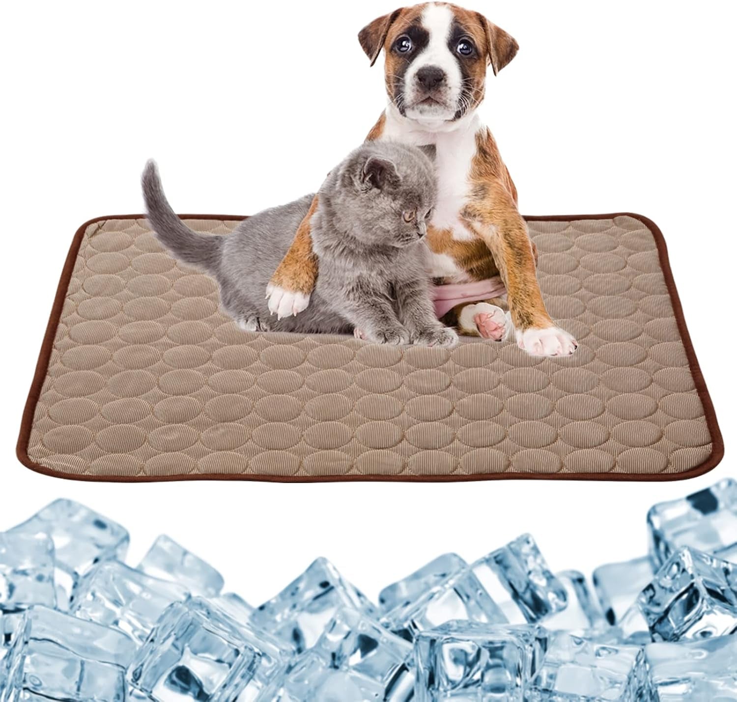 Dog Cooling Mat Large Cooling Pad Summer Pet Bed for Dogs Cats Kennel Pad Breathable Pet Self Cooling Blanket Dog Crate Sleep Mat Machine Washable
