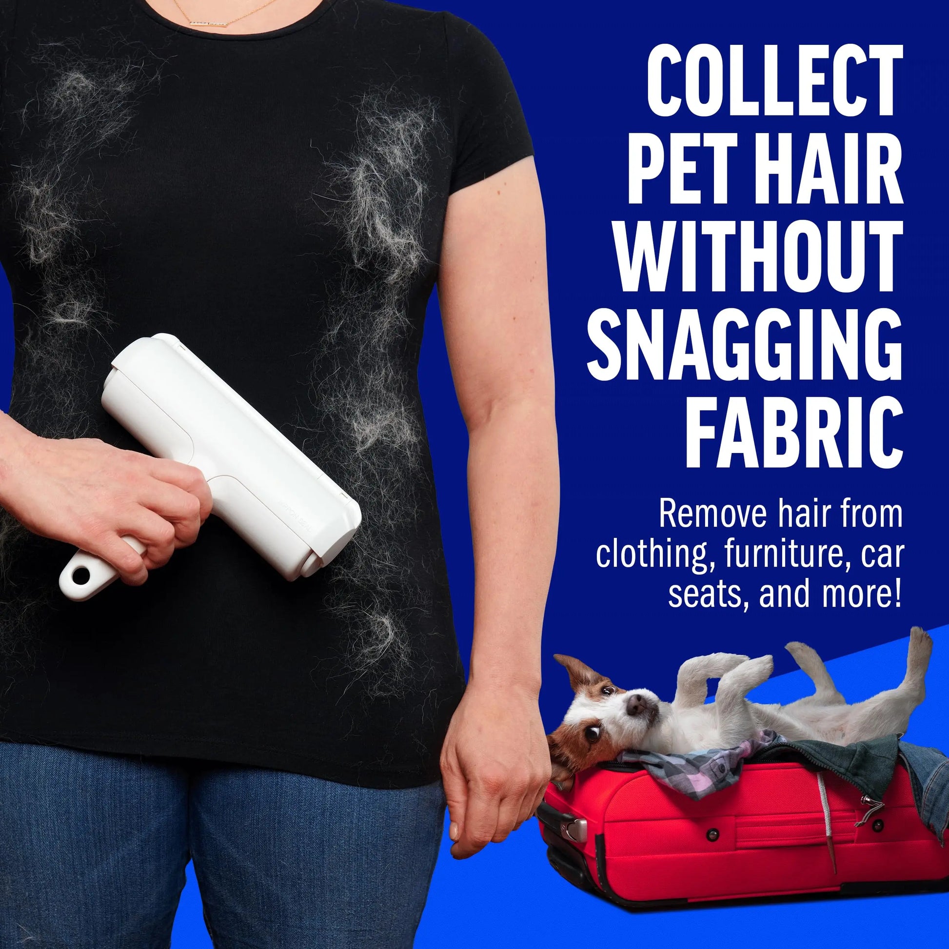 Pet Grooming Brush Easy to Clean Reusable Self-Cleaning Pet Hair Remover Lint Roller