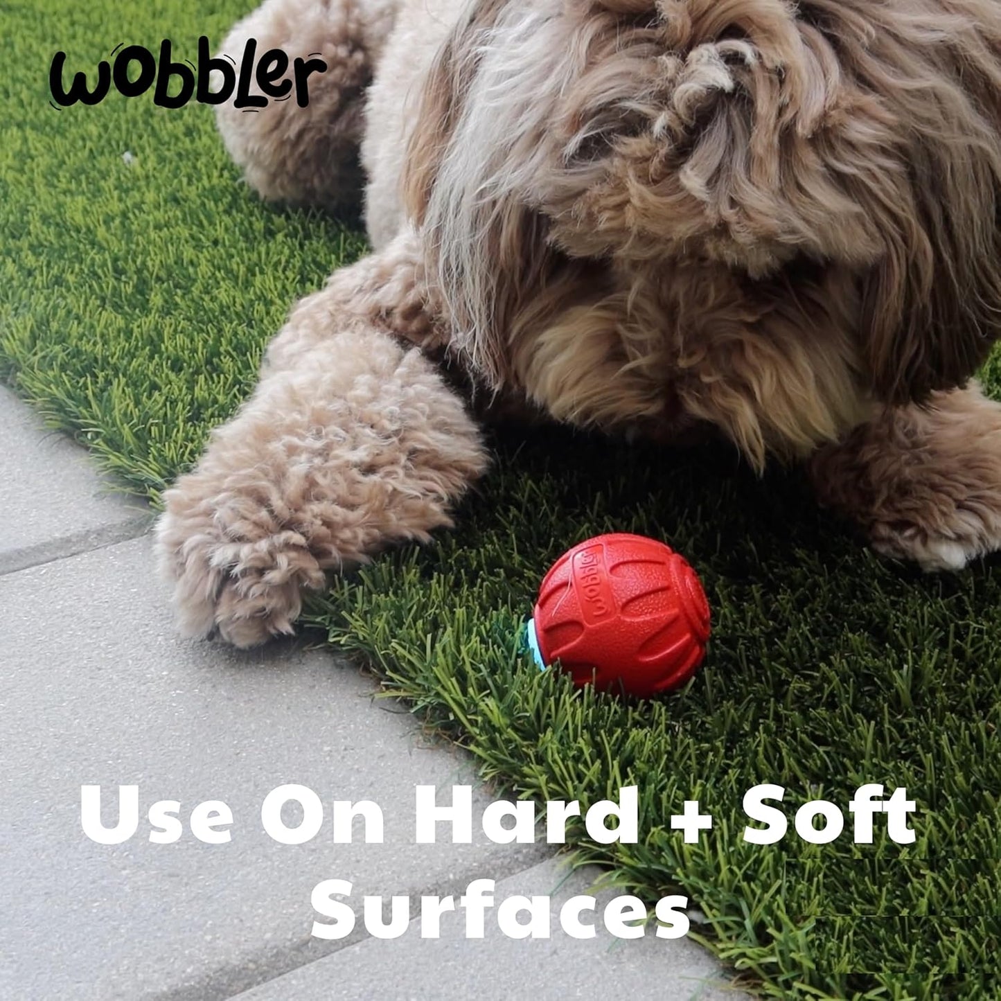 Wobbler Interactive Dog Toy - Rolls across the Floor, Bounces, Vibrates - Active Rolling Ball and Boredom Buster for Medium to Large Dogs