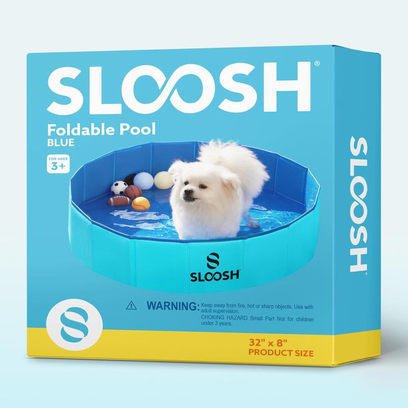 Make a Splash with the SLOOSH Foldable Doggie Pool - The Ultimate Portable Bath Time Fun for Pooches and Kids!