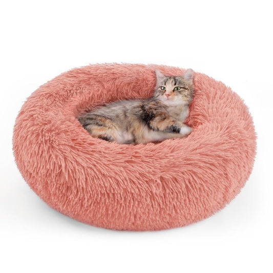 Rabbitgoo Cat Beds for Indoor Cats, 20 Inches Cat Bed Machine Washable, Fluffy round Pet Bed Non-Slip, Calming Soft Plush Donut Cuddler Cushion Self Warming for Small Dogs Kittens,West 18