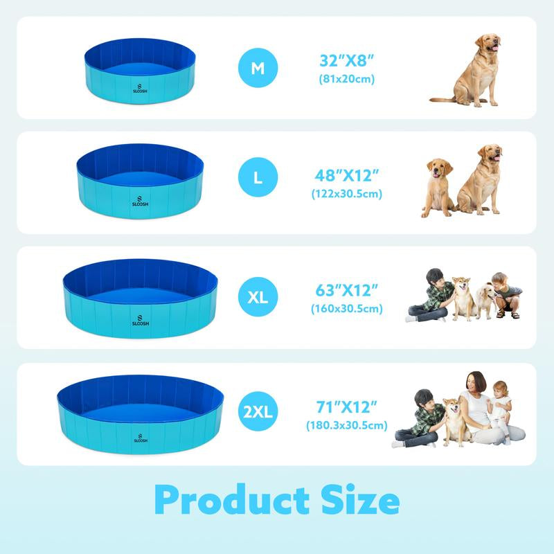 Make a Splash with the SLOOSH Foldable Doggie Pool - The Ultimate Portable Bath Time Fun for Pooches and Kids!