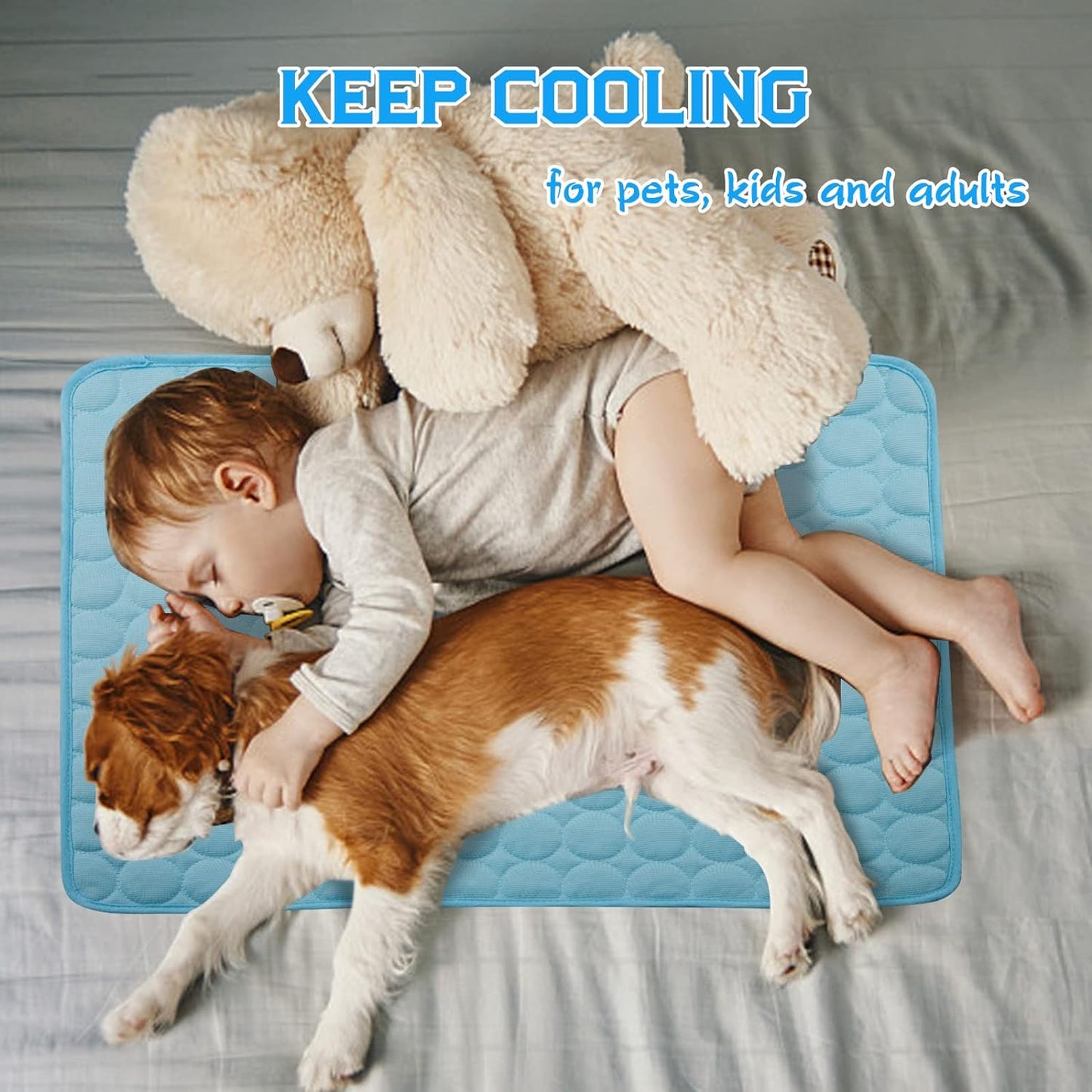 Dog Cooling Mat Large Cooling Pad Summer Pet Bed for Dogs Cats Kennel Pad Breathable Pet Self Cooling Blanket Dog Crate Sleep Mat Machine Washable