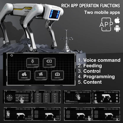 Robot Dog, AI Smart Pet, Can Dance and Do Kung Fu, with App/Remote Control, Supports Motion Programming, an Ideal Gift for Children